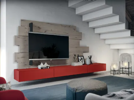 Mobile Porta TV Rebel R12 e Rack Flag in laccato opaco e legno di Fimar