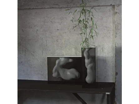 Vasi Angelo e Angela in ceramica con involucro in vetro di Glas Italia