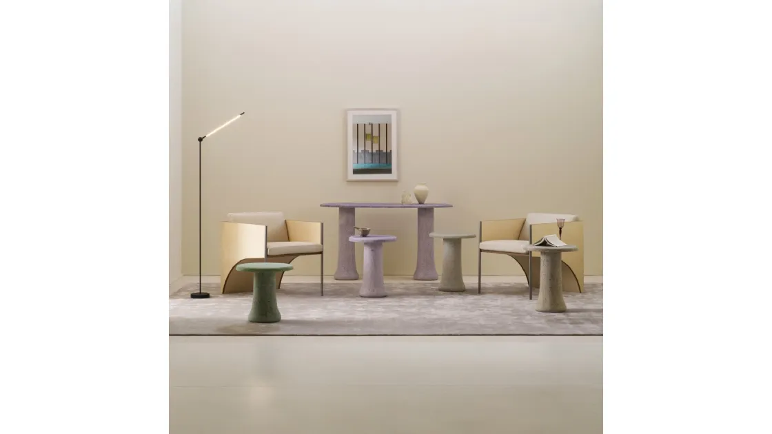 Tavolino Babar in vetro riciclato e graniglia di Glas Italia