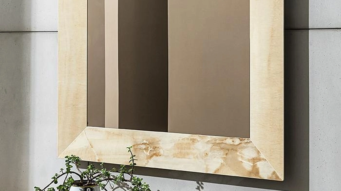 Specchio quadrato Denver con cornice in ceramica di Sovet