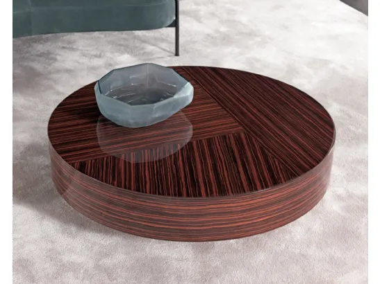 Tavolino rotondo in legno con finitura lucida Gemini di Misuraemme