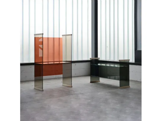 Scrittoio Diapositive in cristallo di Glas Italia