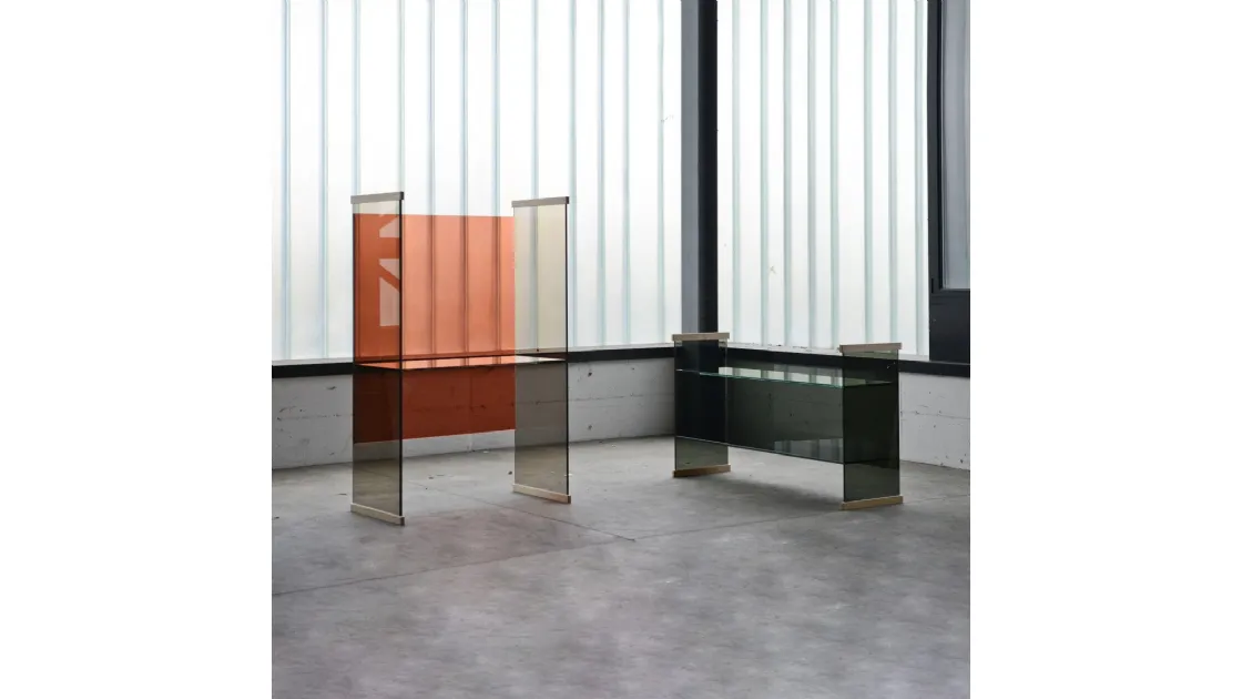 Scrittoio Diapositive in cristallo di Glas Italia