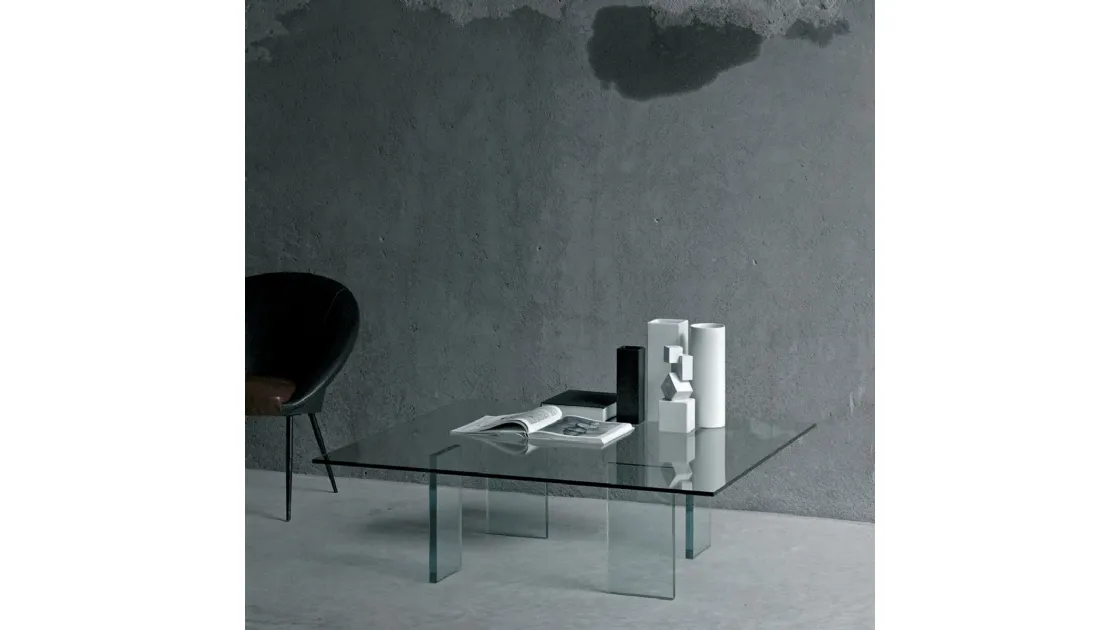 Tavolino Glass Table in cristallo trasparente di Glas Italia