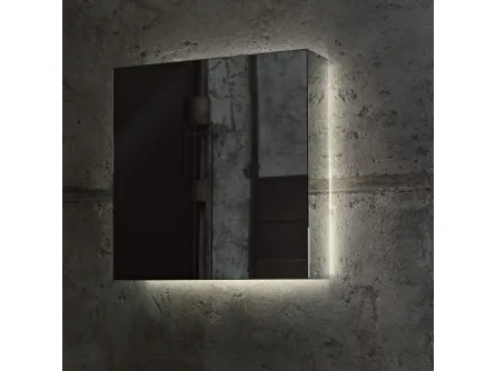 Specchio parallelepipedo realizzato incollando lastre di specchio bisellato I Massi di Glas Italia