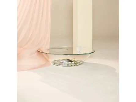 Tavolino in cristallo con vasca interna Nacre di Glas Italia