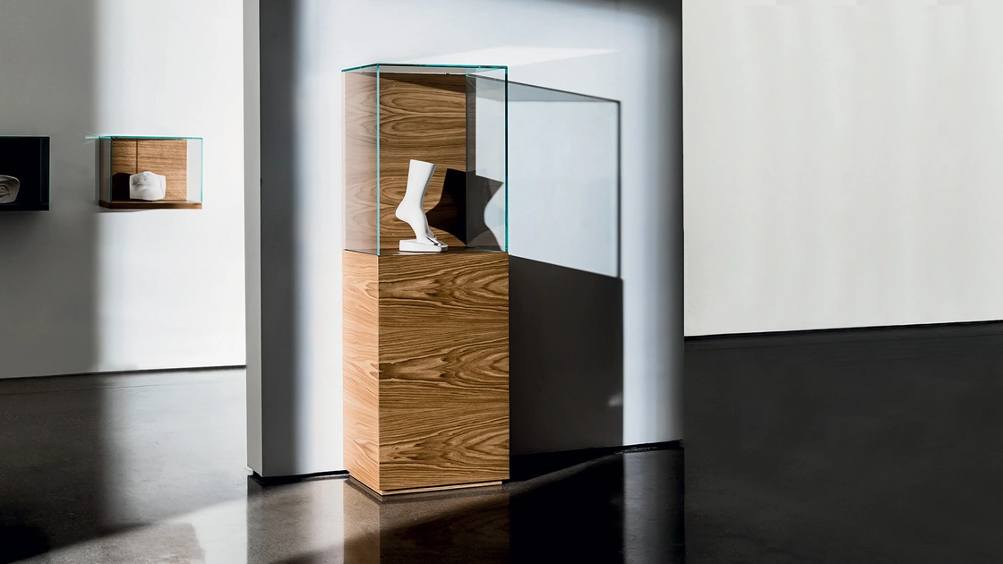 Nest Teca Contenitore in finitura Rovere naturale e vetro di Sovet