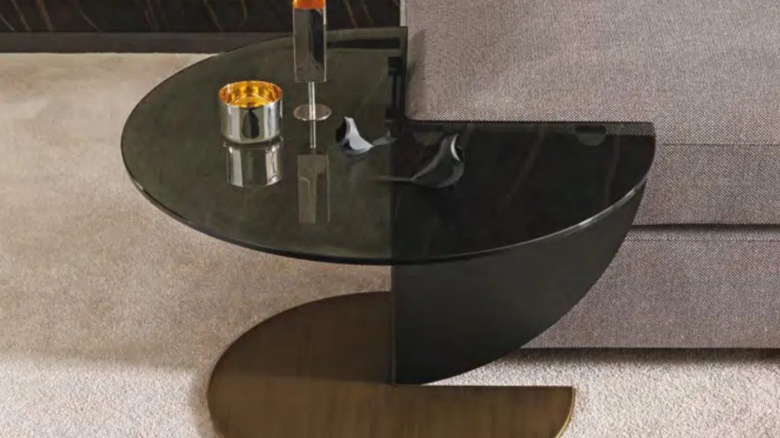 Tavolino di design con base in vetro Rialto di Misuraemme