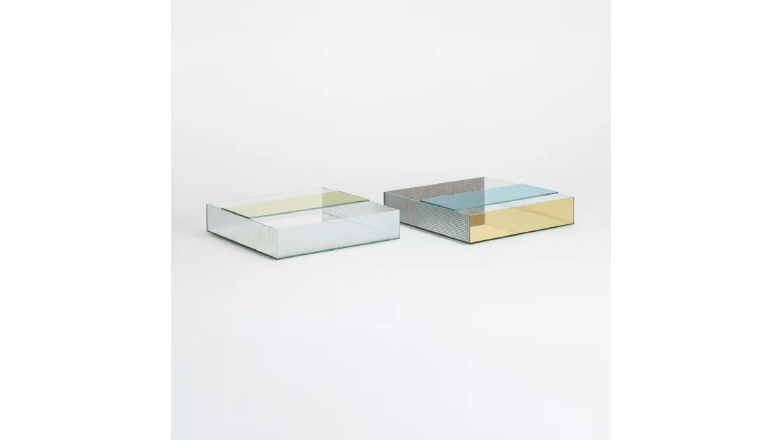 Tavolino quadrato Spectrum in cristallo di Glas Italia