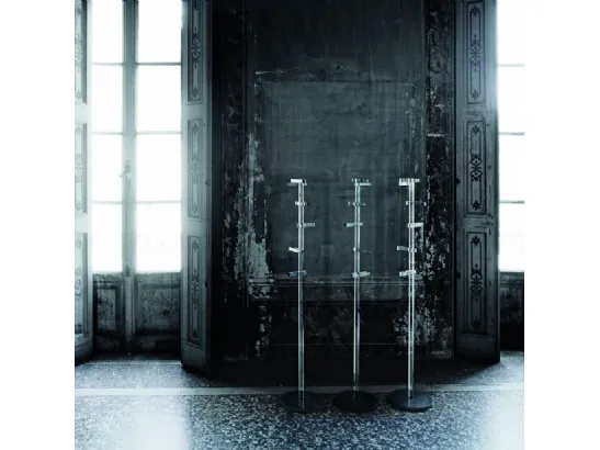 Appendiabiti Telegrafo in cristallo con base in ferro di Glas Italia