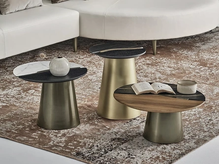 Tavolino Yang in legno e SuperMarmo di Bontempi