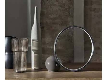 Lampada Circle da tavolo in acciaio laccato antracite di Bontempi
