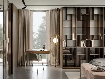 Lampada da terra Papillon Cielo-Terra in acciaio e vetro di Bontempi