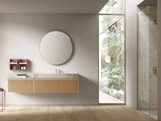 Mobile da Bagno sospeso Shape 21 in rovere di Arcom