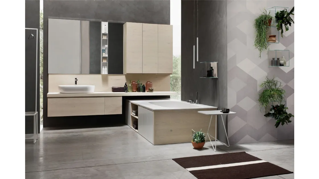 Mobile da Bagno sospeso in Rovere Soul 03 di Arcom