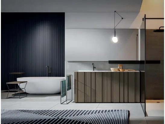 Mobile da Bagno a terra texture Botte anice Chrono 38 4004 di Edoné
