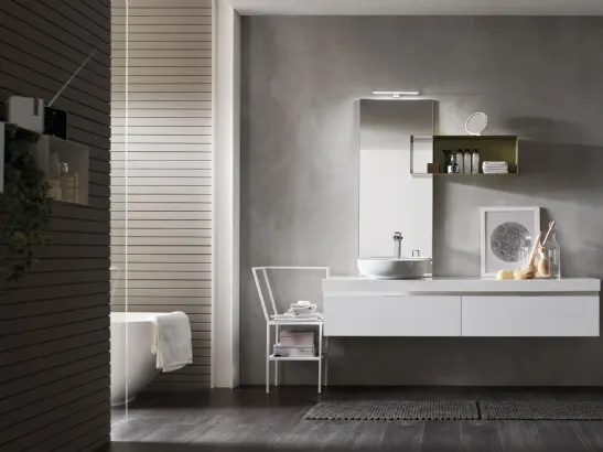 Mobile da Bagno sospeso in Frassino Bianco E-Gò 61 di Arcom