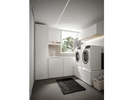 Mobile da Bagno per lavanderia in nobilitato bianco Minerva 09 di Edoné