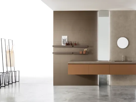 Mobile da Bagno sospeso laccato opaco Rail 01 di Arcom