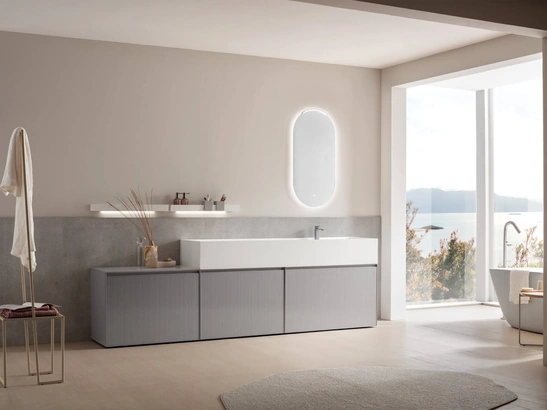 Mobile da Bagno in vetro laccato Shape 31 di Arcom