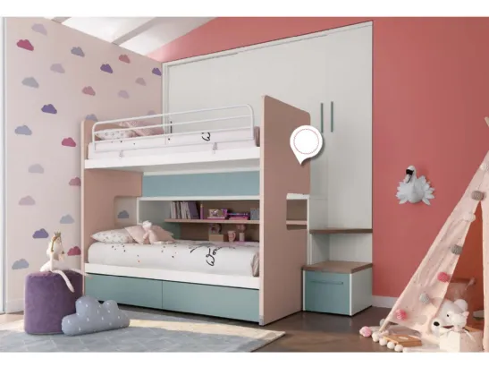 Cameretta in laccato opaco Alpha Letto a Castello M020 di Doimo Cityline