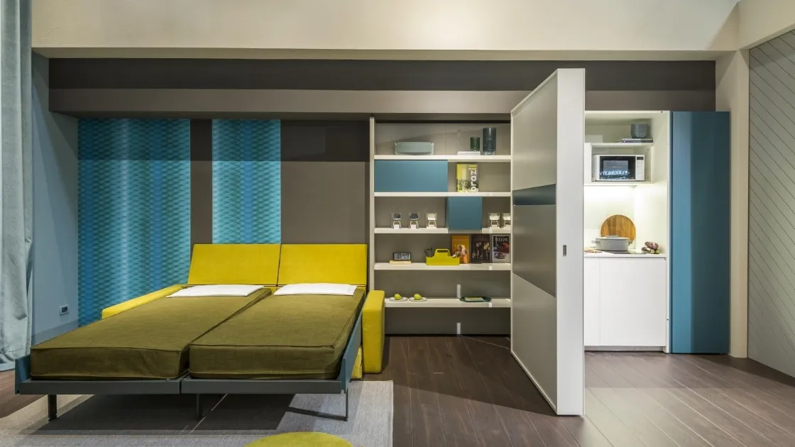 Letto a scomparsa aperto Living 21 Ella e Louise Clei