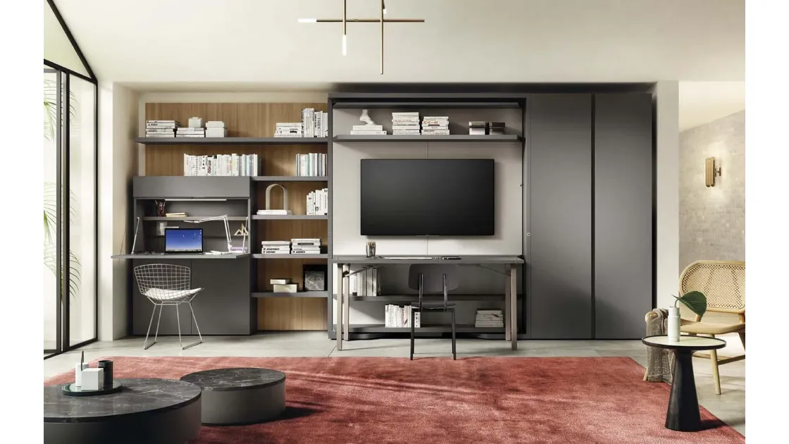 Letto a scomparsa aperto Living 27 di Clei