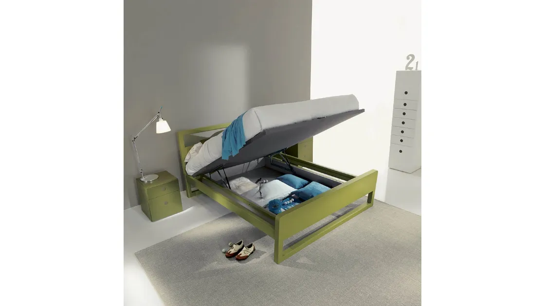 Letto in legno con box contenitore di grande capienza  Feel di Fimar