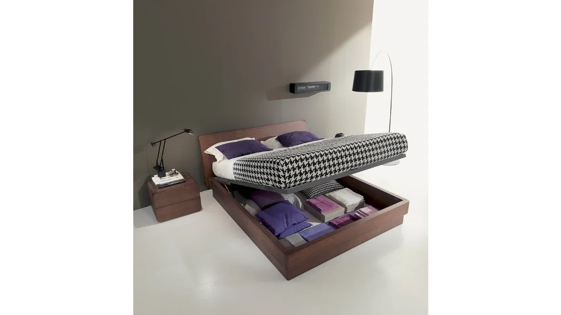 Letto matrimoniale in legno con box contenitore e testiera Icaro di Fimar