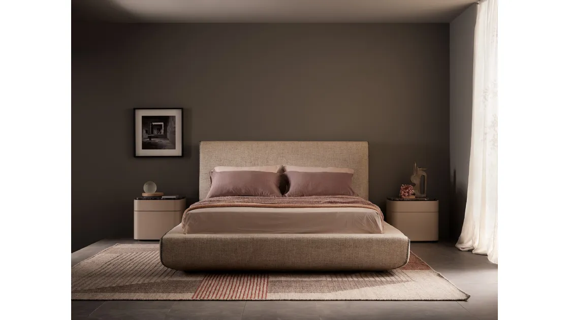 Letto in tessuto con box contenitore Lullaby di Lema