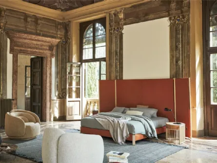 Letto di design in tessuto Bricola di Pianca