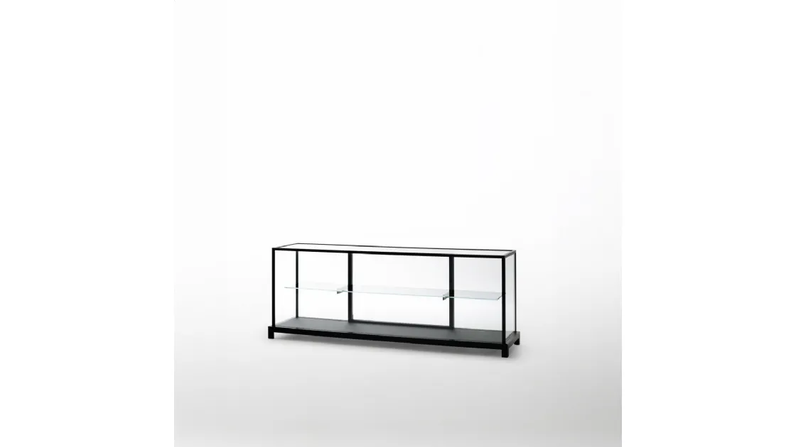 Madia Wunderkammer in cristallo con struttura in alluminio di Glas Italia