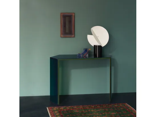 Mobile ingresso Bisel in cristallo con pellicola colorata di Glas Italia