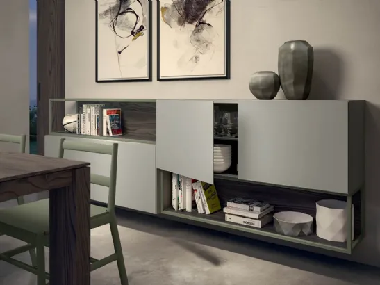 Mobile sospeso Rebel R10 in laccato opaco e quercia di Fimar