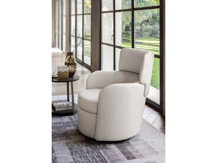 Poltroncina in pelle Claire Swivel di Ditre Italia