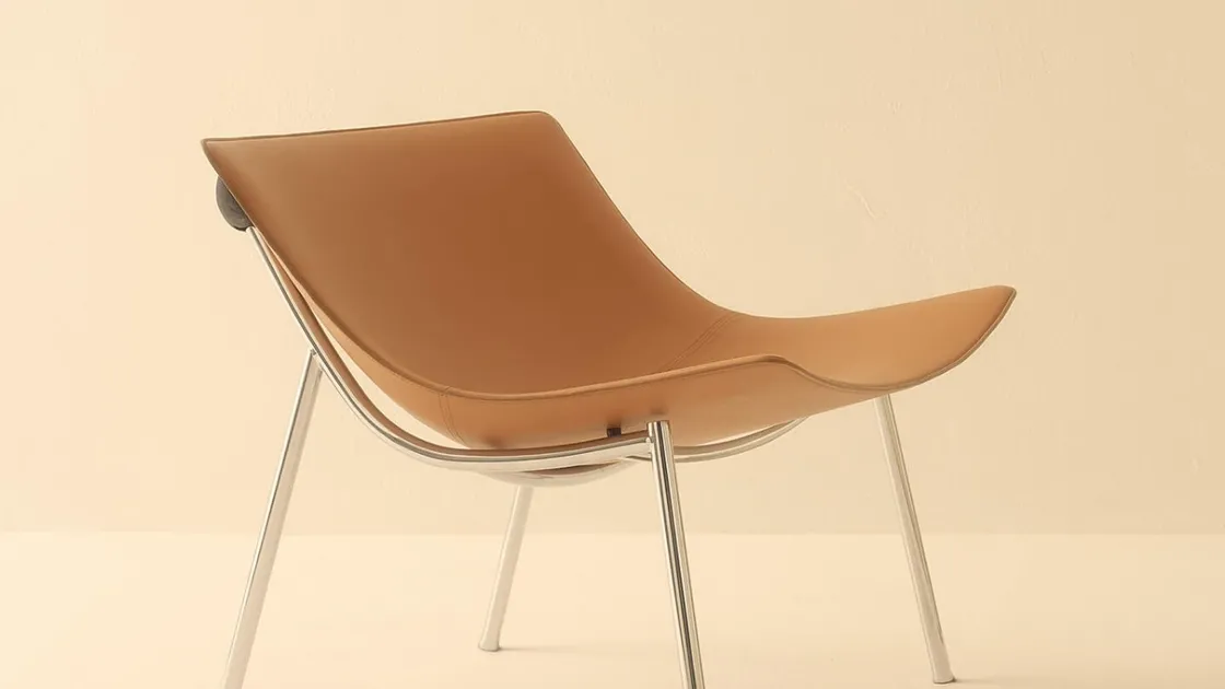 Poltrona in pelle Omega di Lema