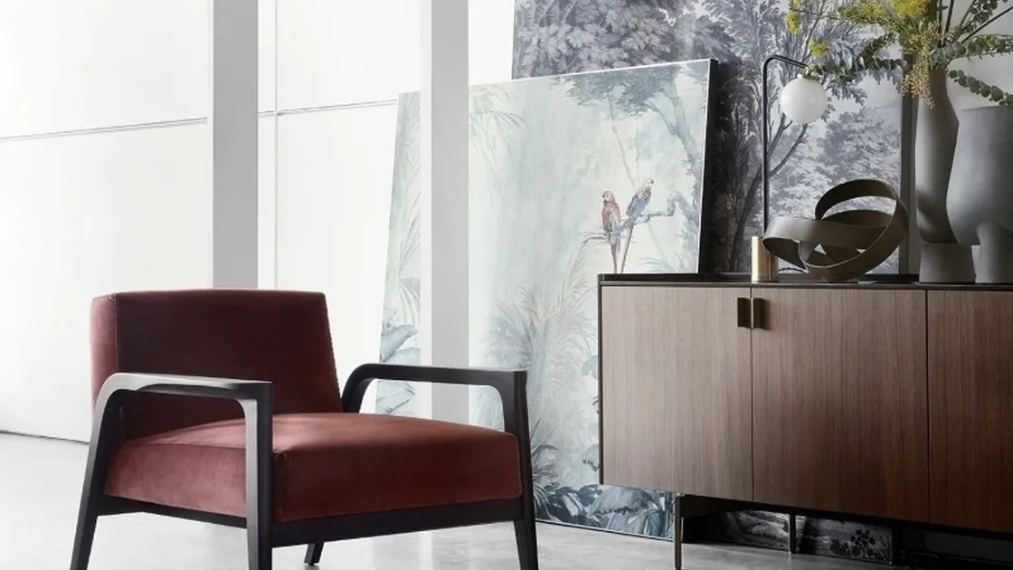 Poltrona in tessuto Tarsia di Lema