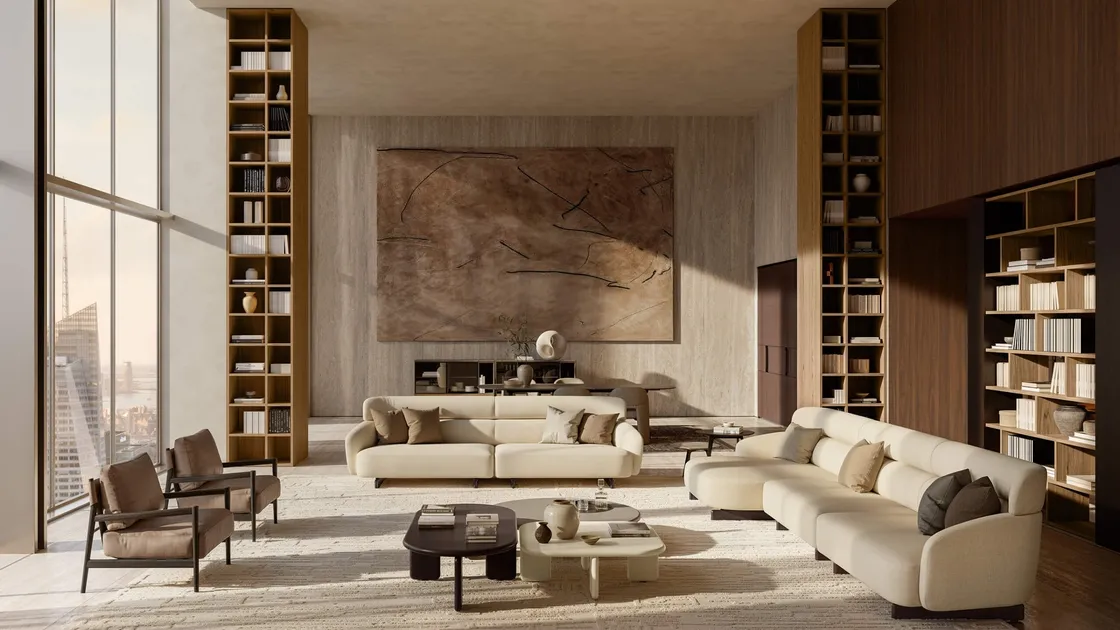 Divano lineare o con penisola Ares di Lema