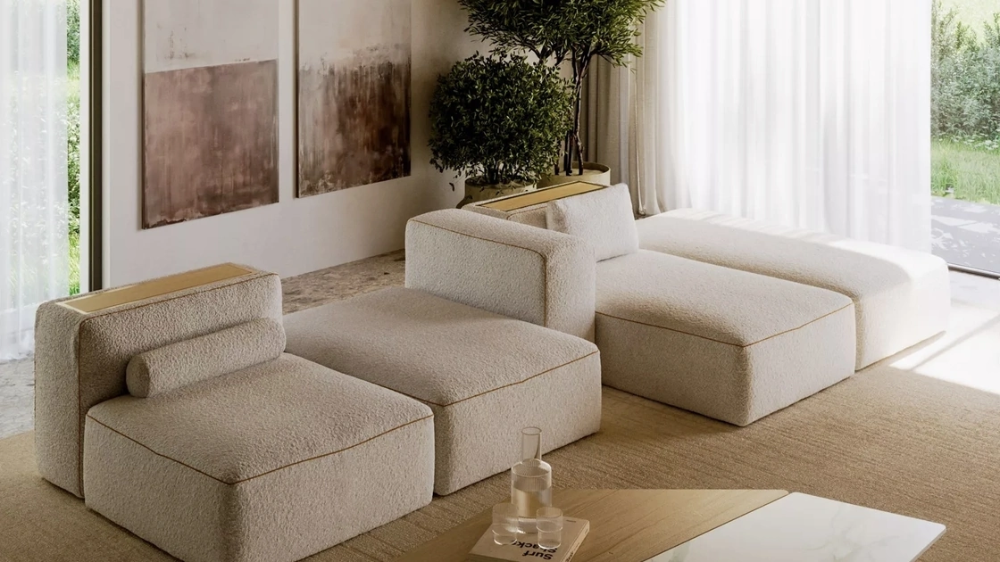 Divano componibile Blake in tessuto di Bontempi
