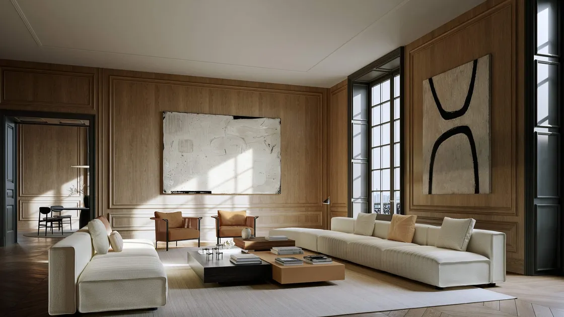 Divano lineare modulare Niveaux di Lema