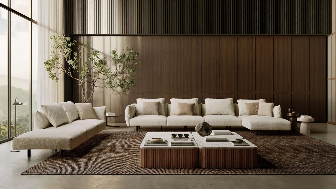 Divano con penisola Soffio di Lema