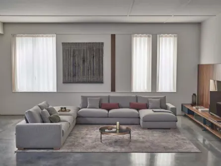 Divano ad angolo con penisola Sunset di Bontempi