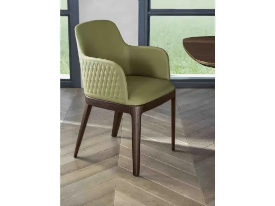 Sedia Margot rivestita in pelle di Bontempi