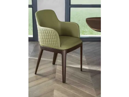 Sedia Margot rivestita in pelle di Bontempi