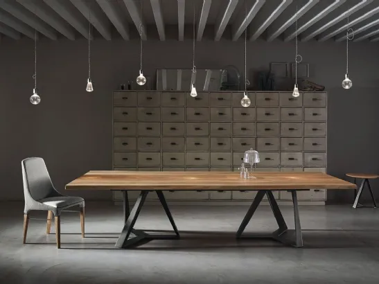 Tavolo Millennium XXL con piano in legno massello di Bontempi