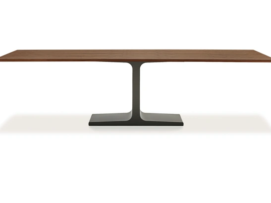 Tavolo Palace Wood con top in legno e base in metallo laccato Bianco di Sovet