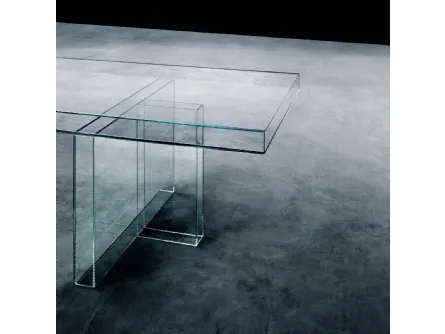 Tavolo Verglas in cristallo trasparente extralight di Glas Italia