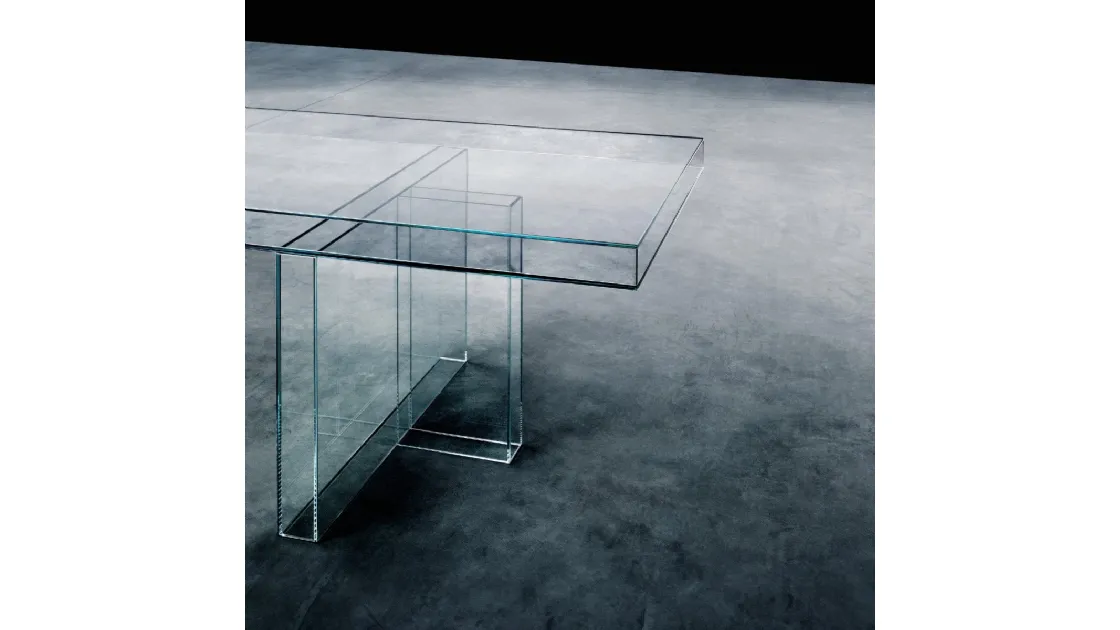 Tavolo Verglas in cristallo trasparente extralight di Glas Italia