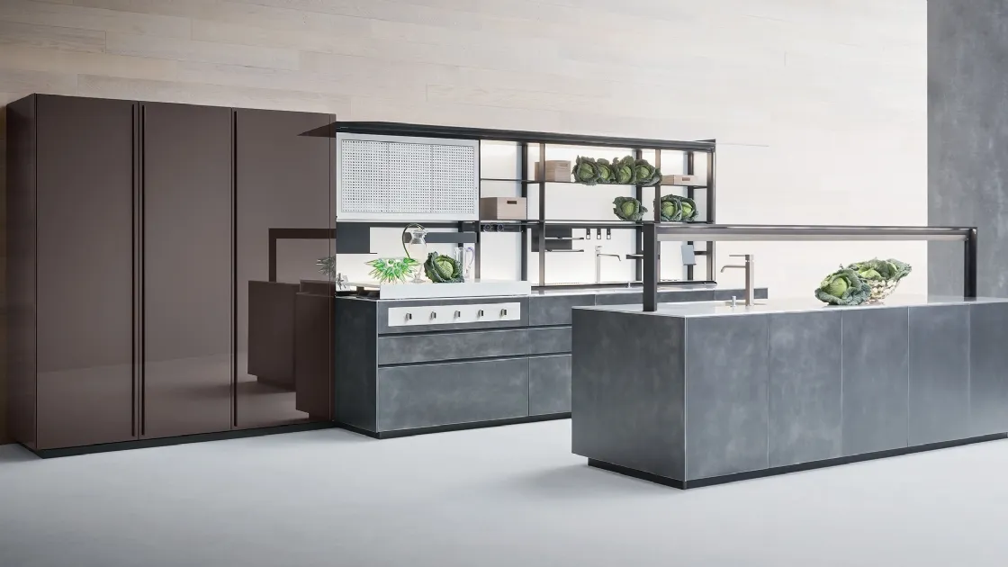 Cucina Design Artematica Laccato Graffiato Acciaio di Valcucine