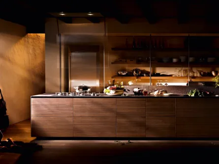 Cucina Design con isola Artematica Noce Tattile di Valcucine